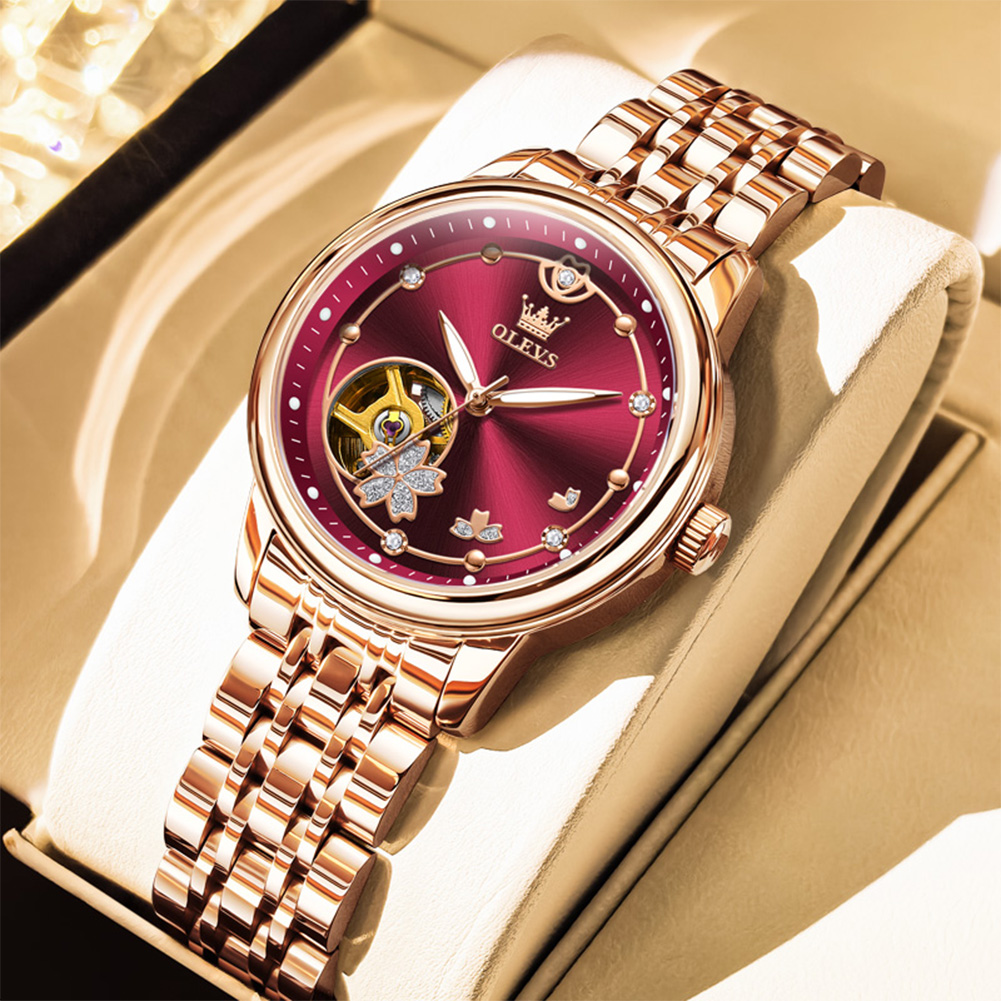 Push Button Tactile - Jam Tangan Wanita Kasual Mewah Merah
