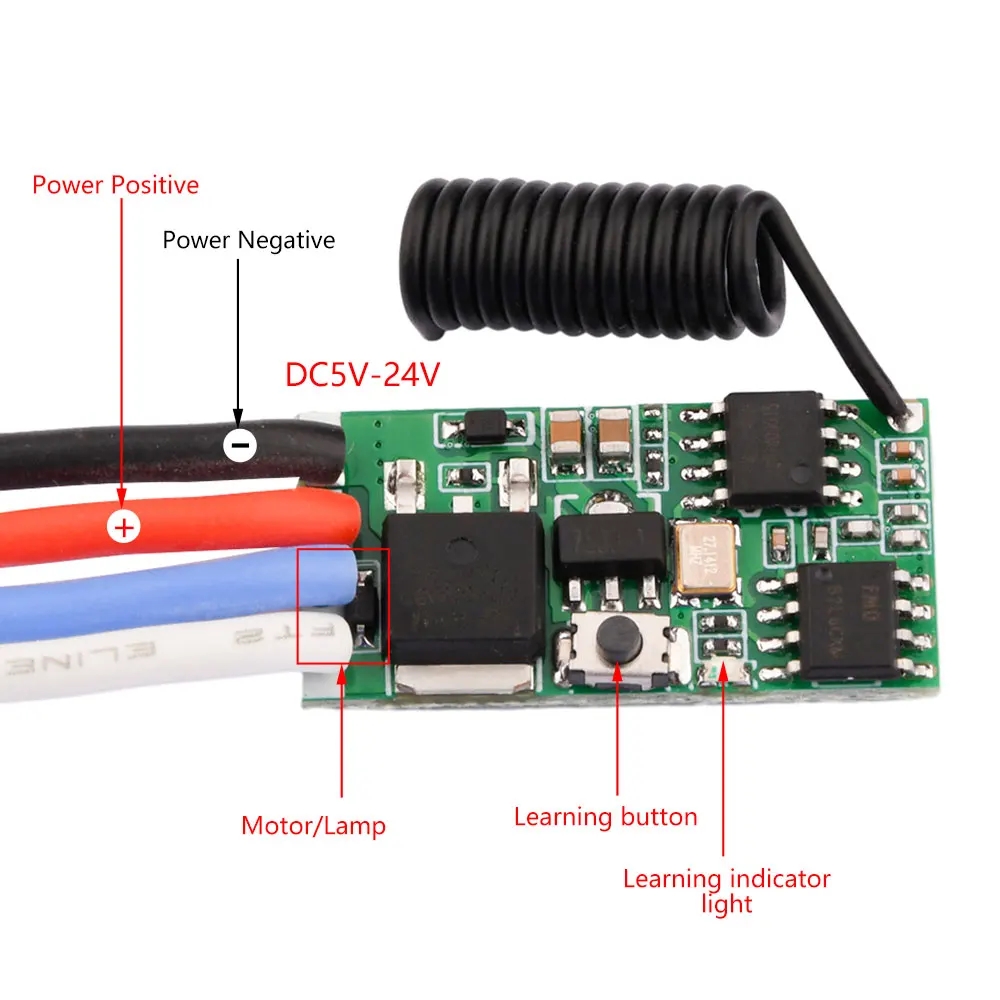 Rf 433Mhz Module - DC 3.7V-24V 433MHz Modul Penerima Sakelar