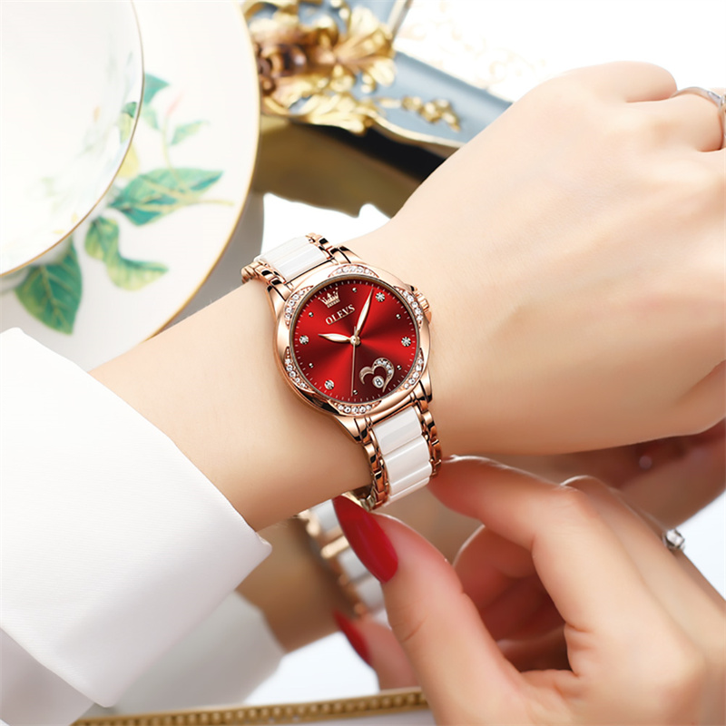 Push Button Tactile - OLEVS jam tangan mekanis otomatis wanita,