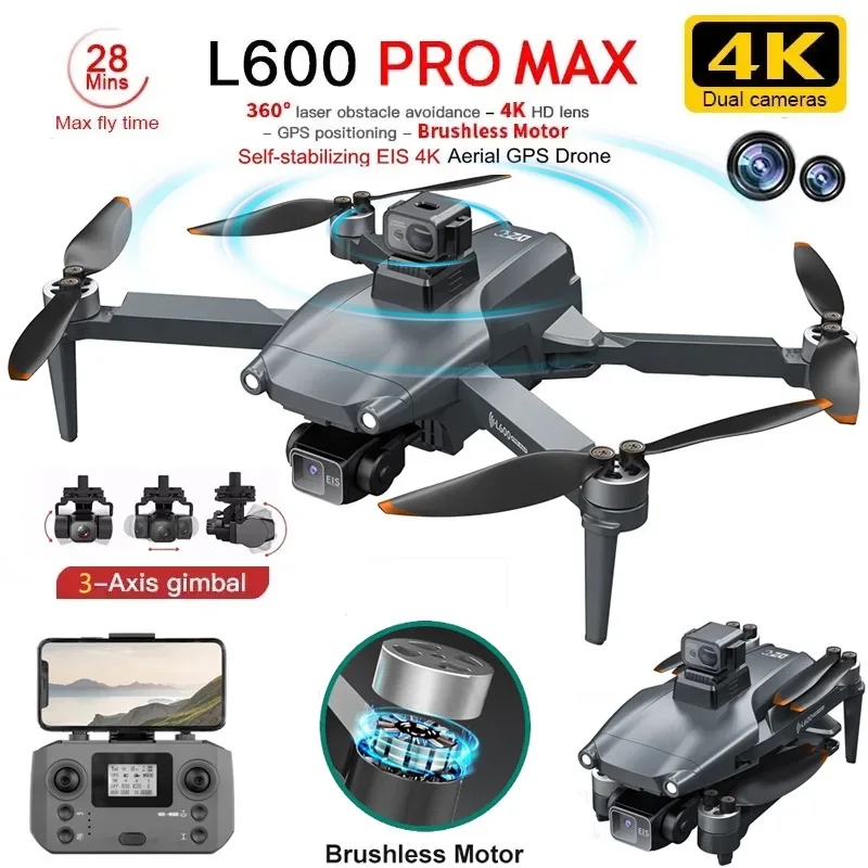 Diy Drone Electronics - L600 PRO MAX Drone GPS profesional,