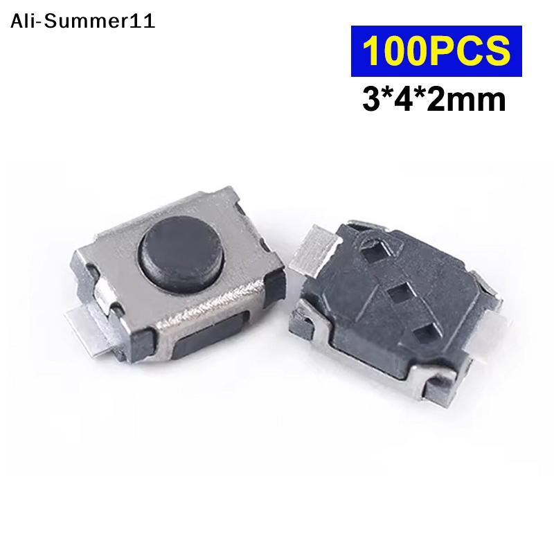 Push Button Tactile - 【Mm】100 Buah Tombol Sakelar Mikro 3*4*2MM