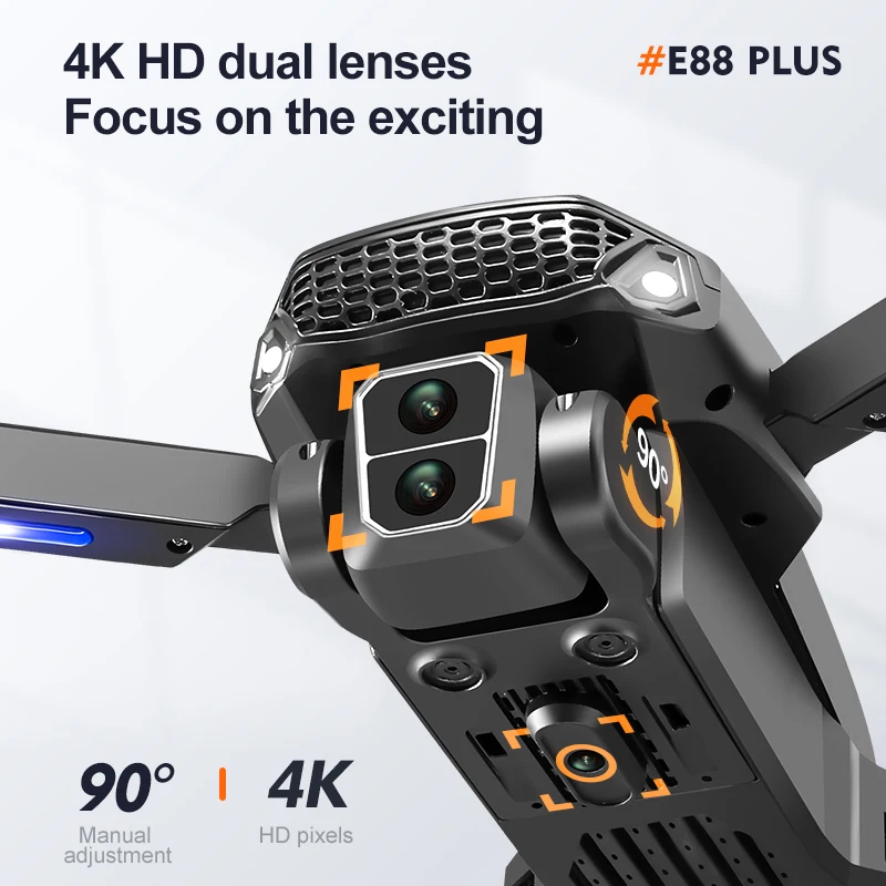 Drone Quadcopter E88 Plus baru - Diy Drone Electronics ulasan dan harga