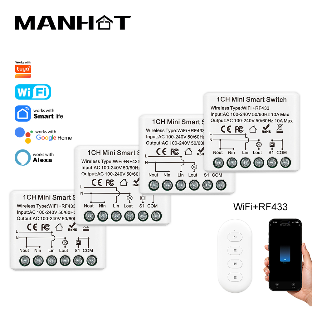 10A Mini WIFI Smart Switch RF4 - Rf 433Mhz Module ulasan dan harga